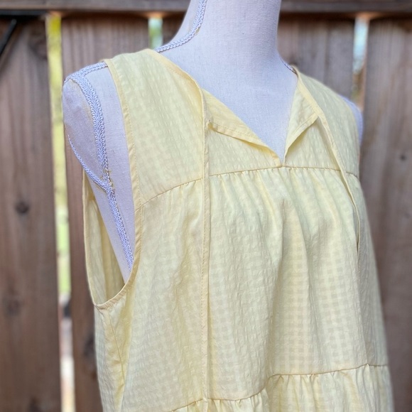 Sleeveless Tank TOPSHOP Tiered Smock Top Gingham Print Size 8 Medium - Picture 5 of 9